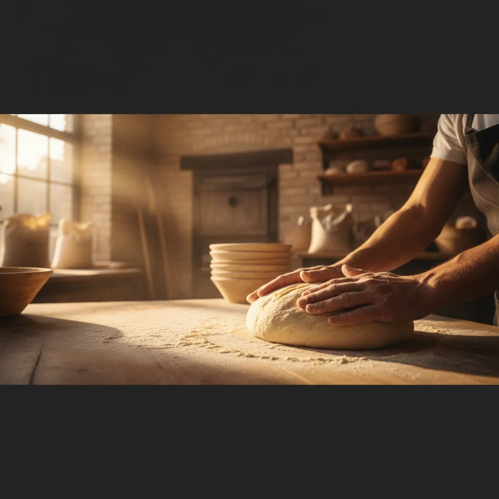 De bakker van Stevig Brood aan het werk